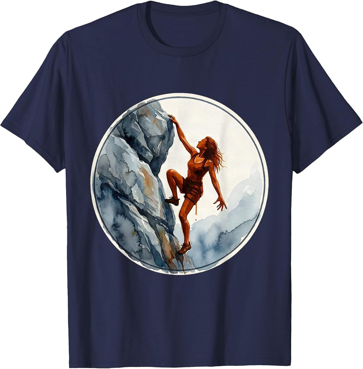 Solo Rock Climber Freedom Graphic Tee T-Shirt - Navy Blue