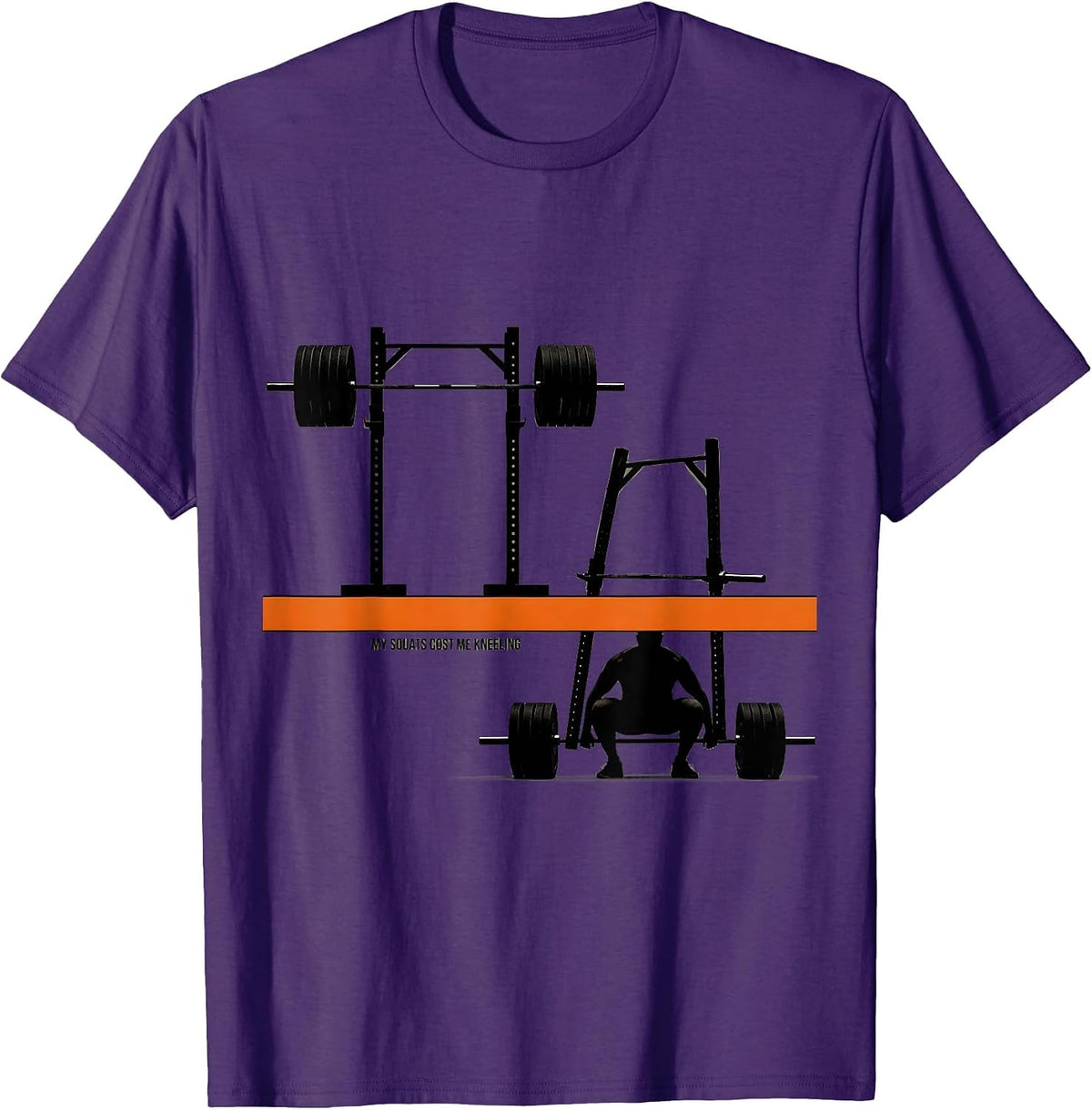 Men's My Squats Cost Me Kneeling Funny Gym Workout Weightlifting T-Shirt - Purple