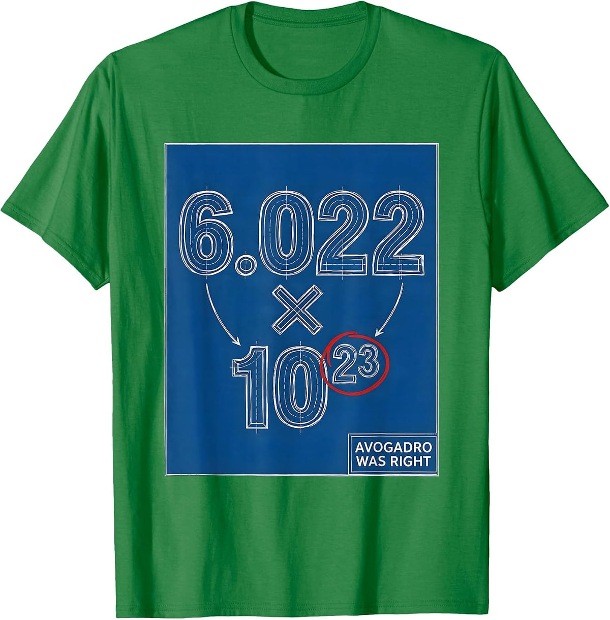 Men's Avogadro Was Right Technical Blueprint Chemistry Student T-Shirt - Kelly Green