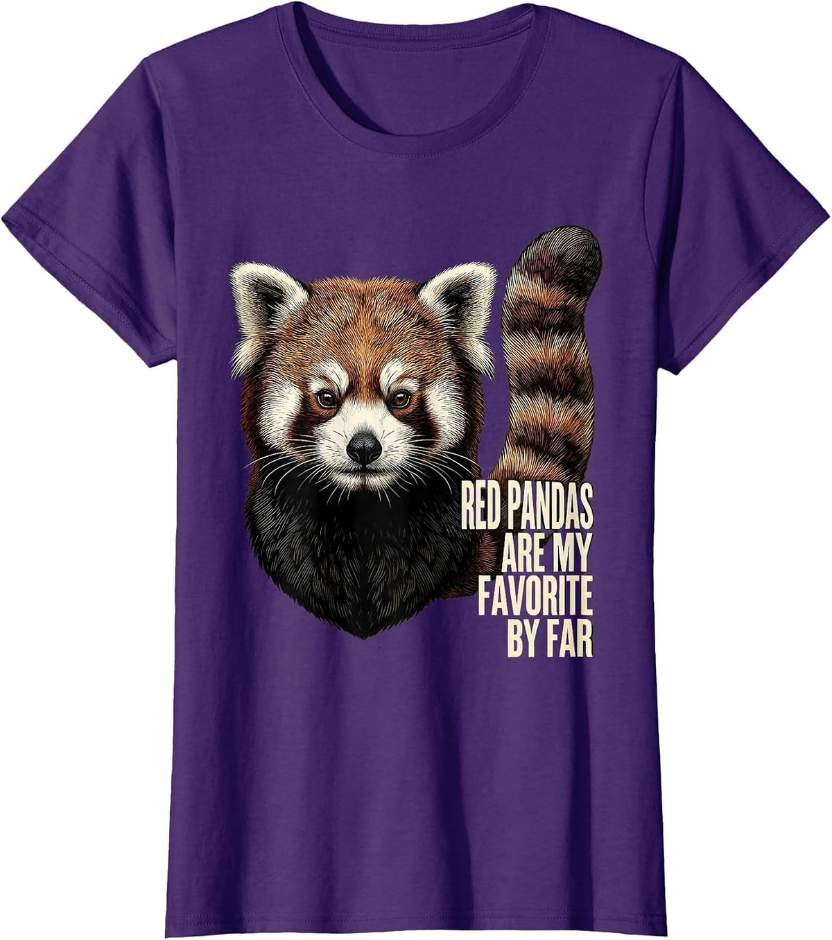 Women's Red Pandas Are My Favorite By Far Cute Animal Lover Gift T-Shirt - Purple