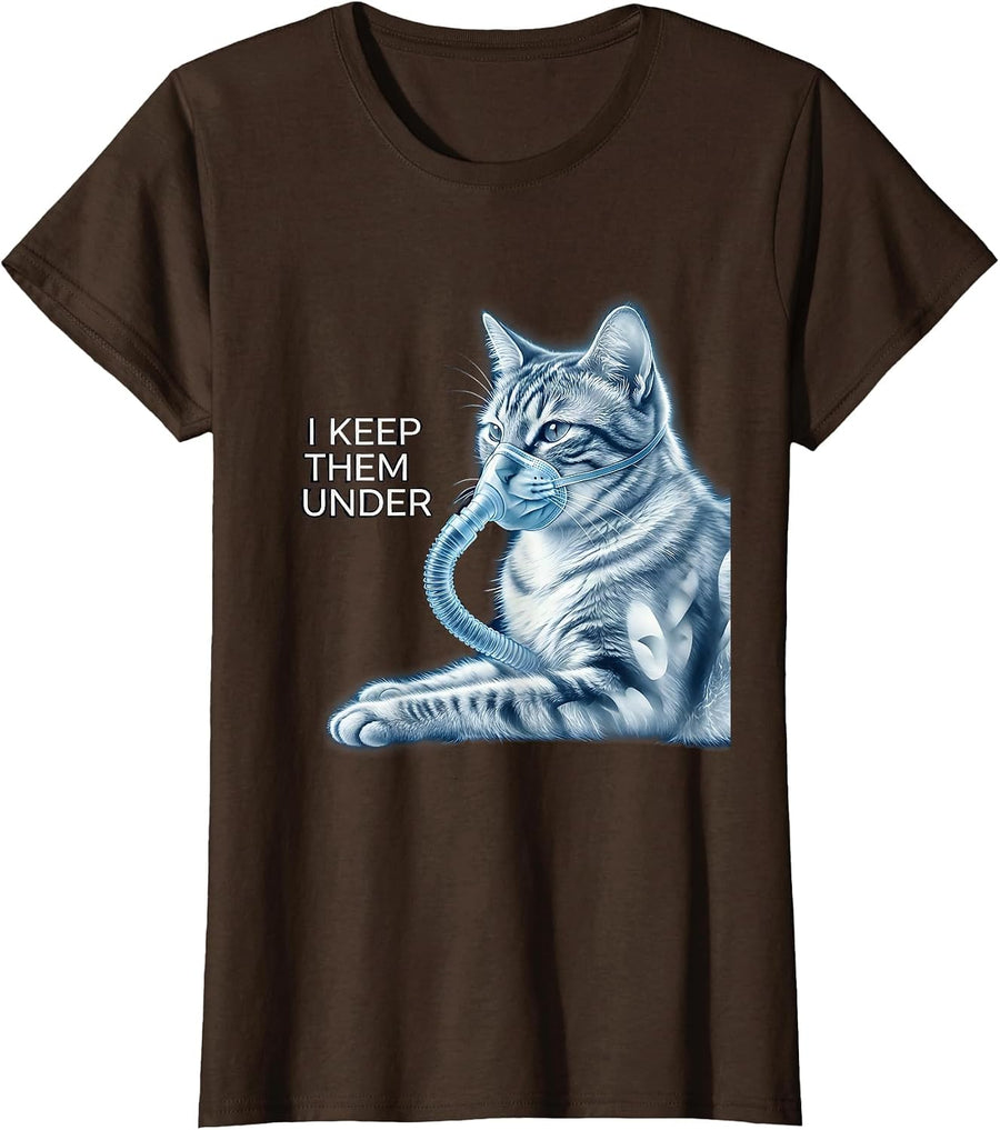 Women's I Keep Them Under Funny Vet Tech Veterinary Technician T-Shirt - Brown