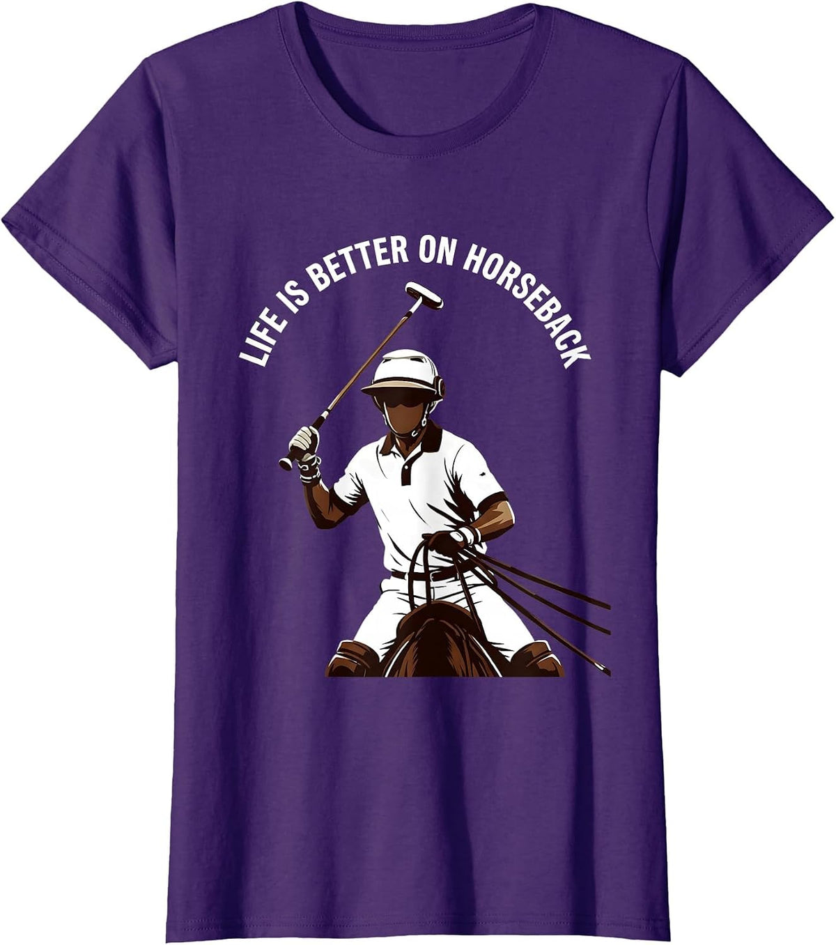 Women's Life Is Better On Horseback Equestrian Design T-Shirt - Purple