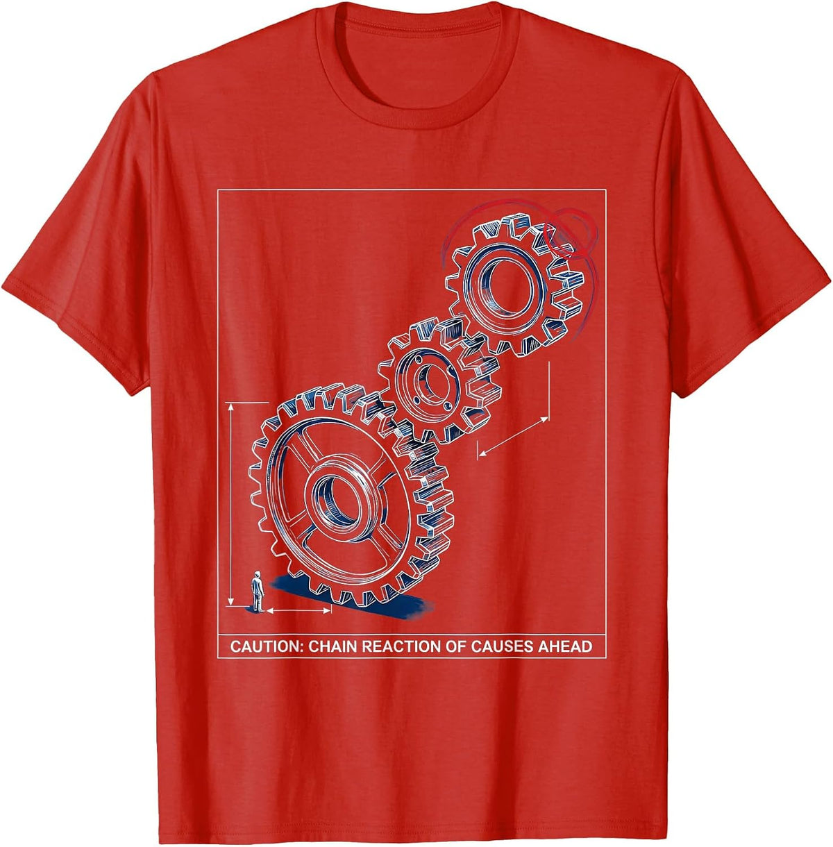 Men's Caution: Chain Reaction Of Causes Ahead Funny History T-Shirt - Red