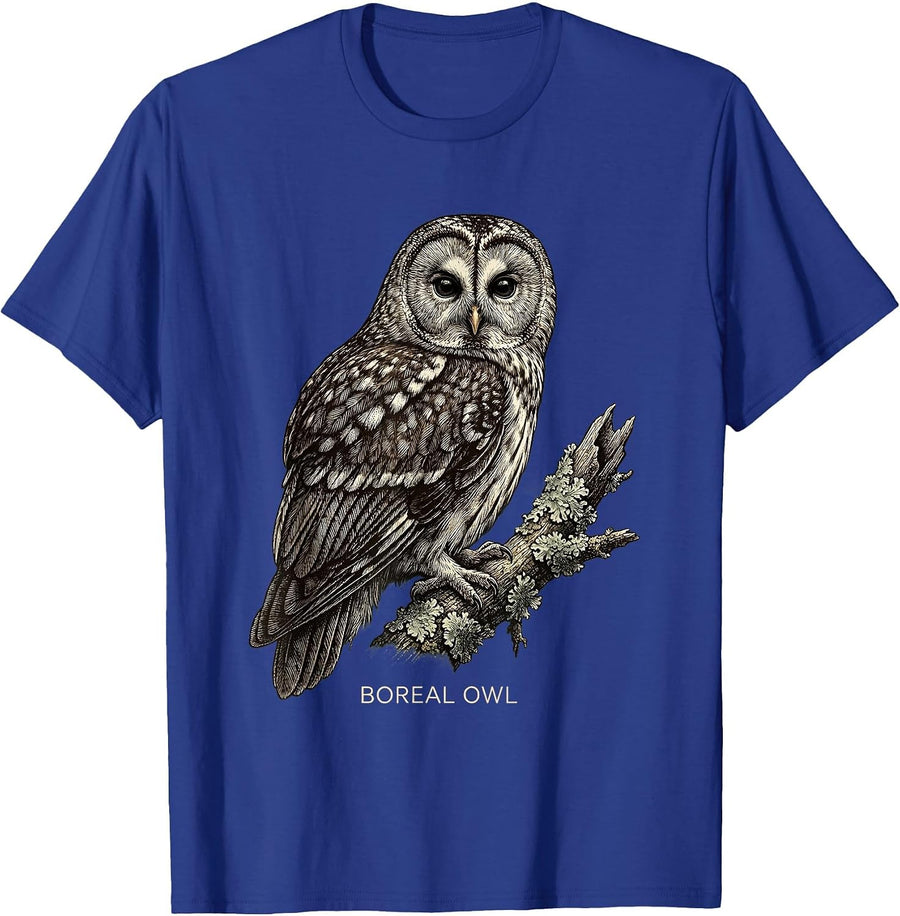Boreal Owl Funny Owl Lover Birdwatcher Retro Humor T-Shirt - Royal Blue