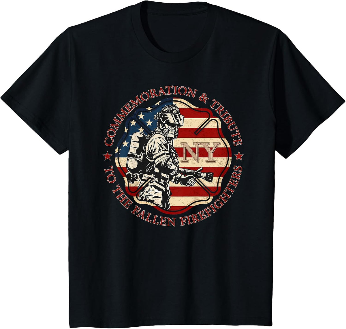 The Fallen Firefighters of New York New York Fire Department T-Shirt - Black