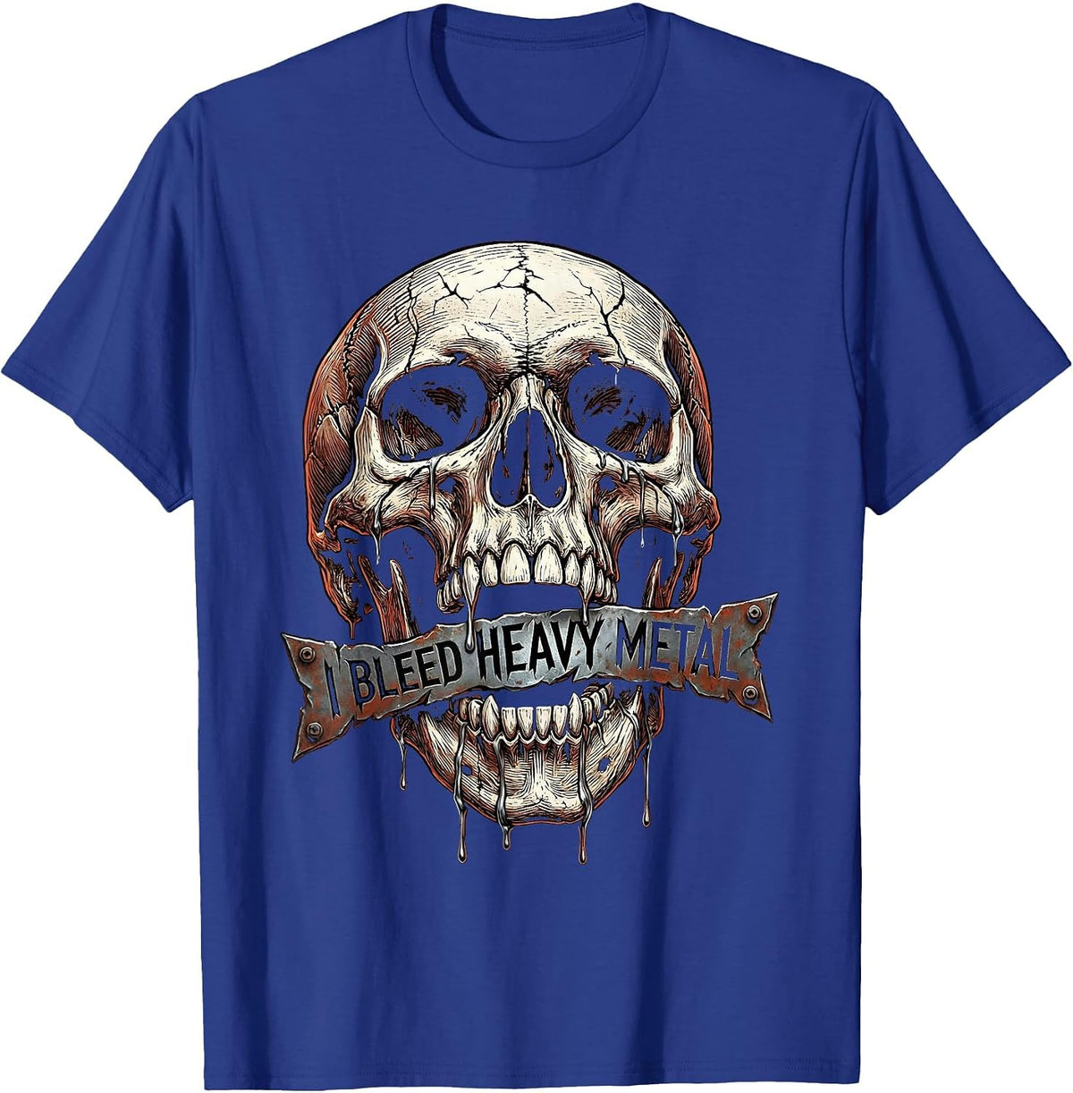 I Bleed Heavy Metal Music Fan Design T-Shirt - Royal Blue