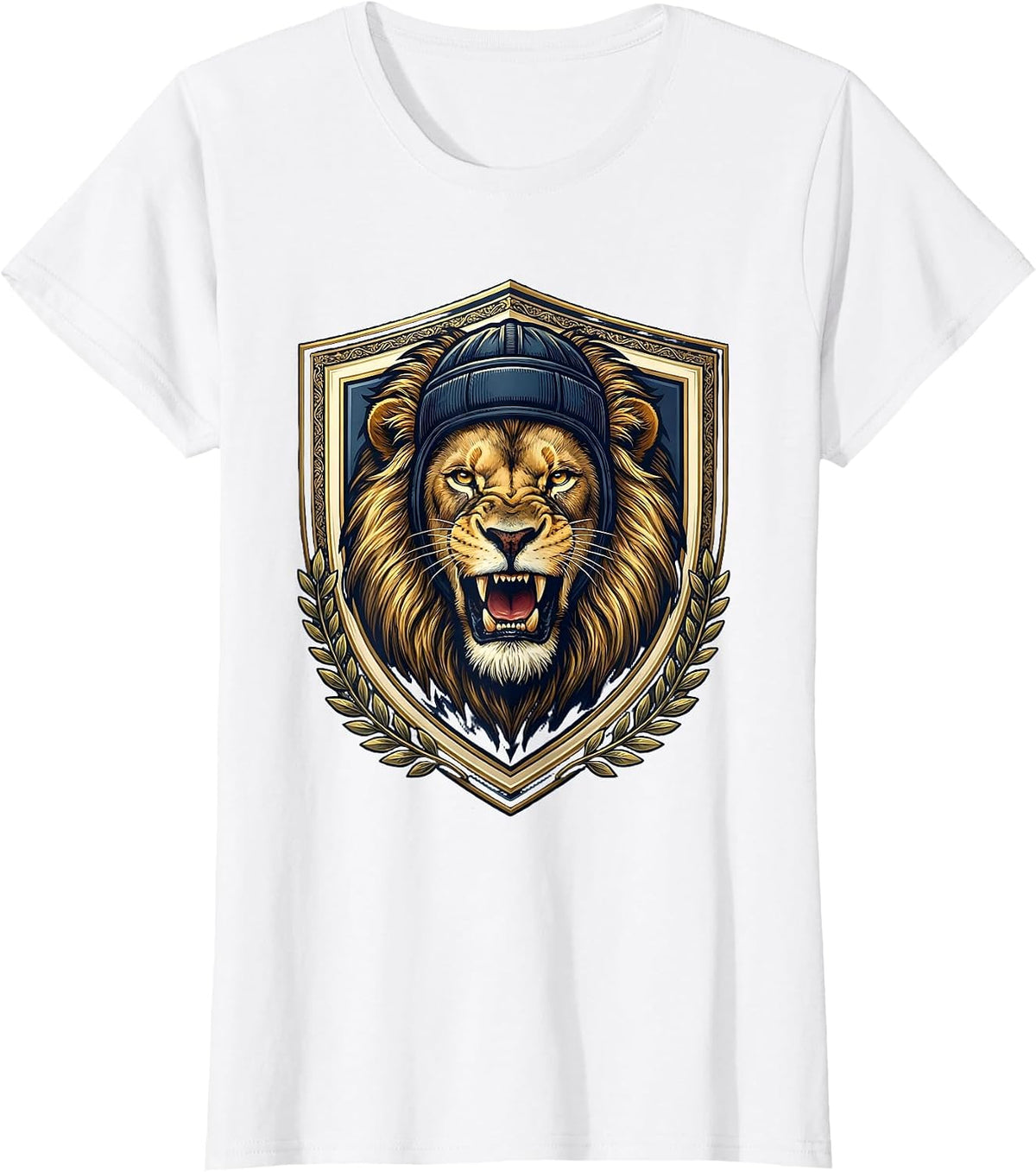 Fierce Lioness Rugby Headgear Snarl Graphic T-Shirt - White