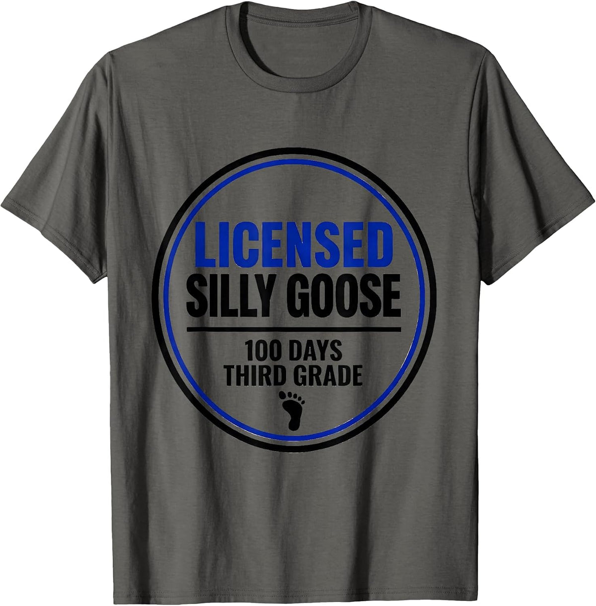 Men's Licensed Silly Goose 100 Days Third Grade Teacher T-Shirt - Asphalt Grey