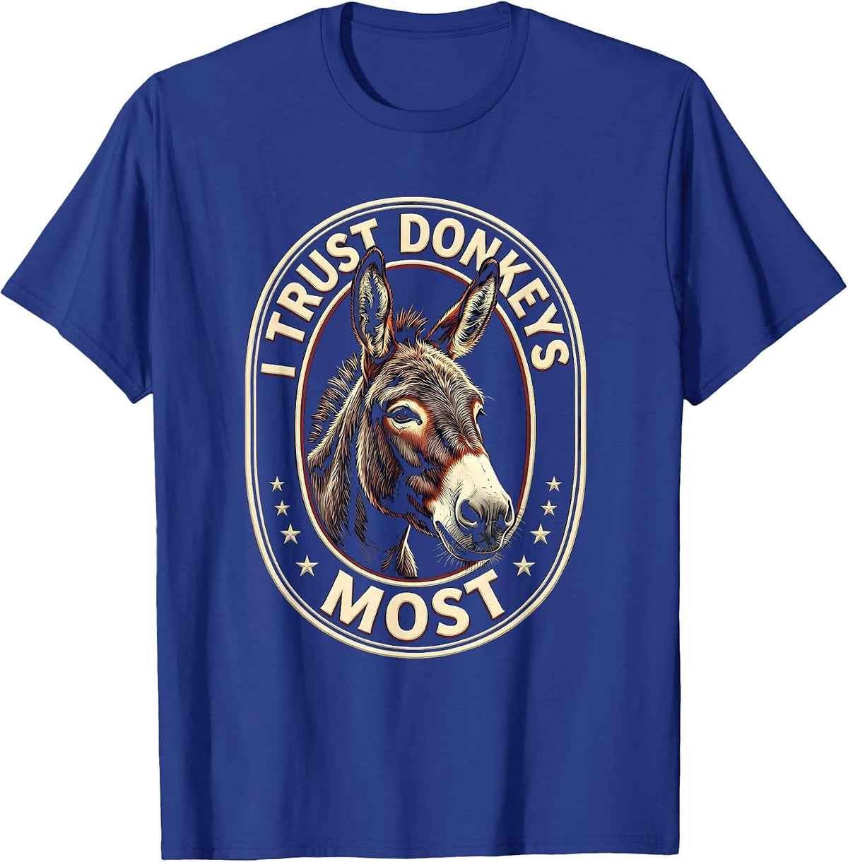 Men's I Trust Donkeys Most Funny Vintage Donkey Farm Animal Humor T-Shirt - Royal Blue
