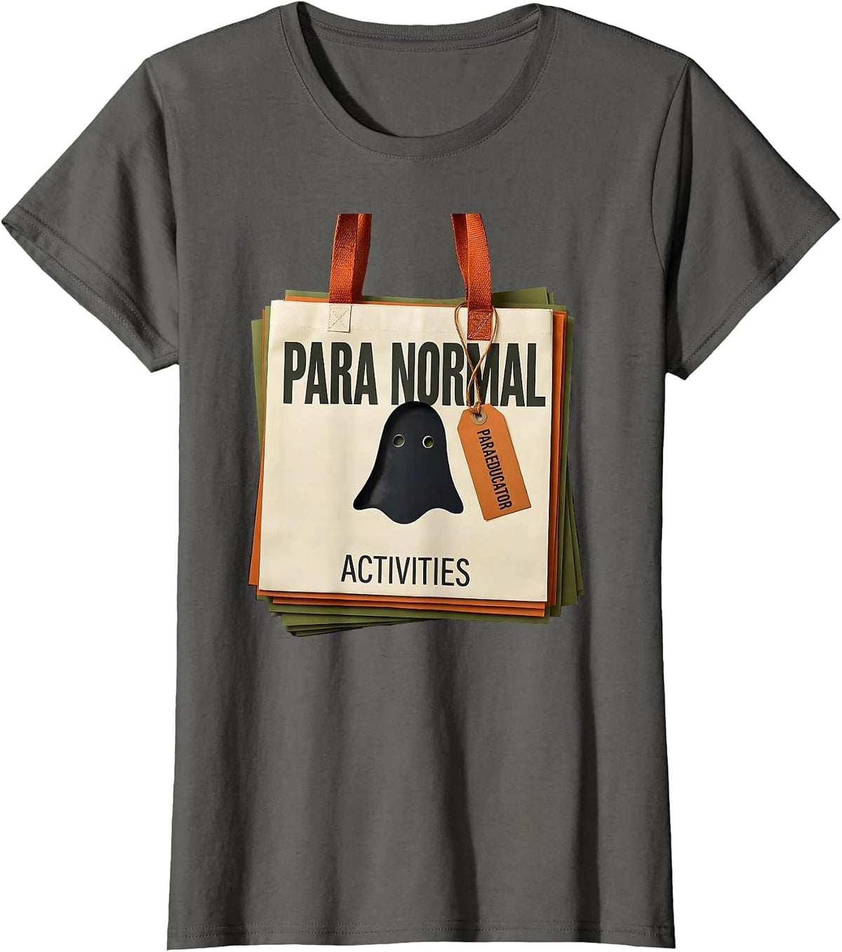 Women's Para Normal Activities Paraeducator Ghost Halloween SpEd T-Shirt - Asphalt Grey