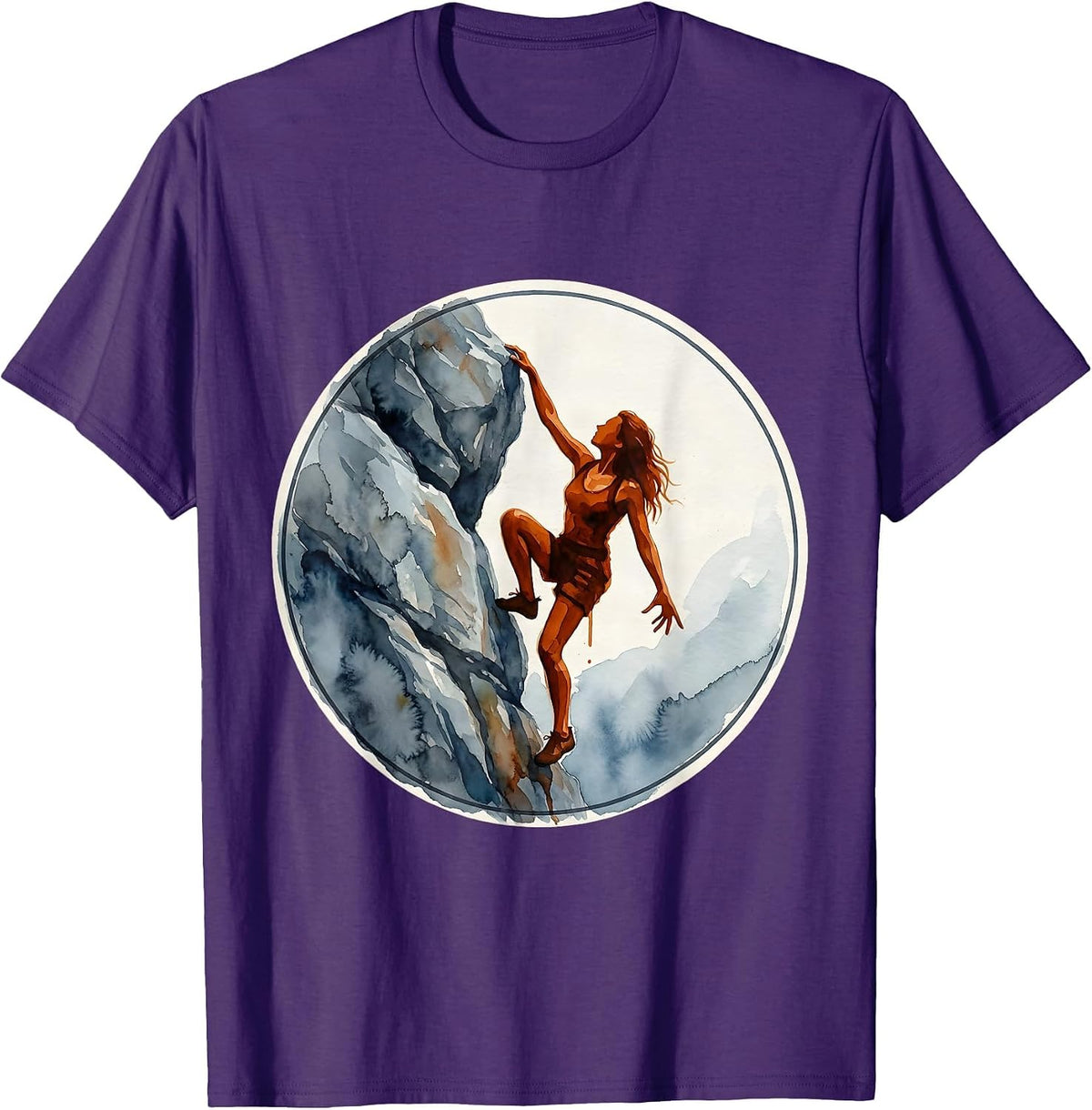 Solo Rock Climber Freedom Graphic Tee T-Shirt - Purple