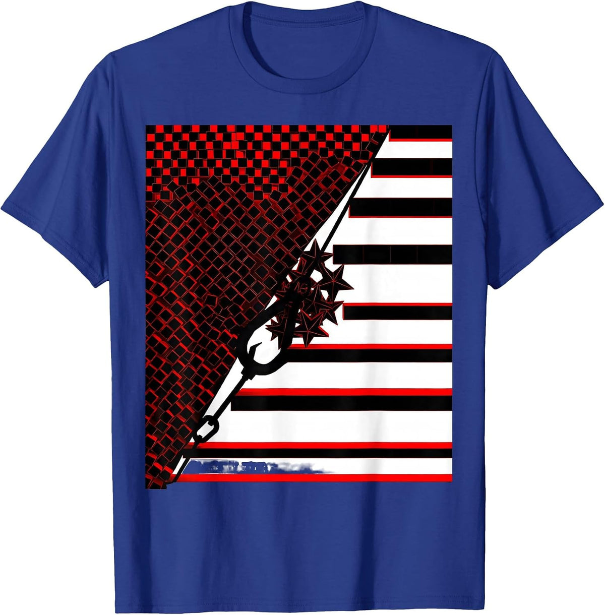Angular Climbing Hook Skilled Trades Worker Patriotic Pride T-Shirt - Royal Blue