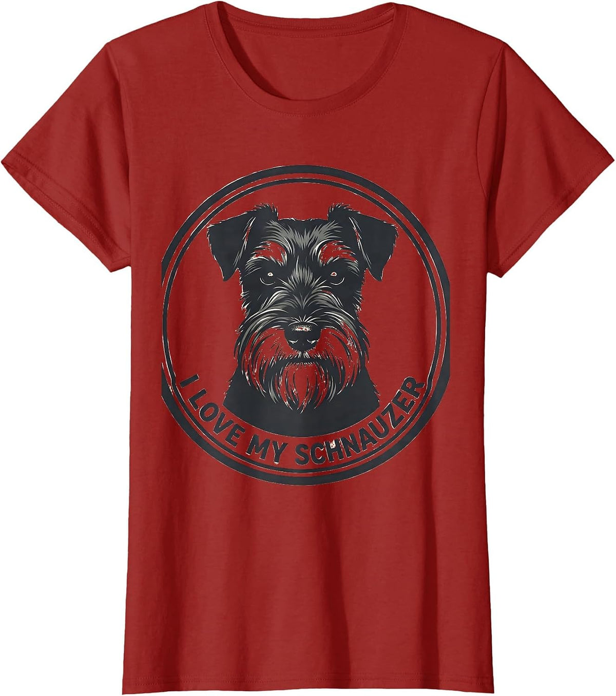 I Love My Schnauzer Funny Miniature Schnauzer Lover Dog Mom T-Shirt, Women, Cranberry Red, 3X-Large - As Pictured