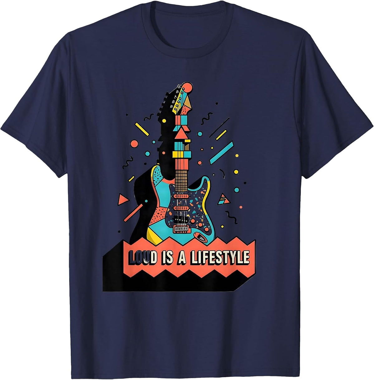 Loud Is A Lifestyle Metal Band Graphic Design T-Shirt - Navy Blue