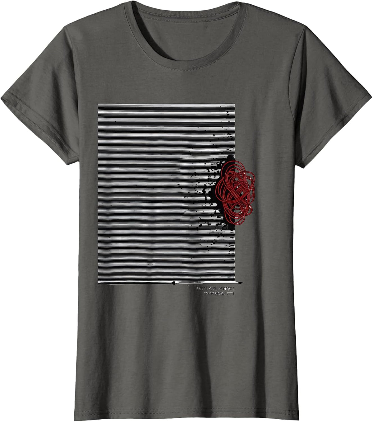 Women's First Layer Perfect Then Spaghetti Funny 3D Printing Geek T-Shirt - Asphalt Grey