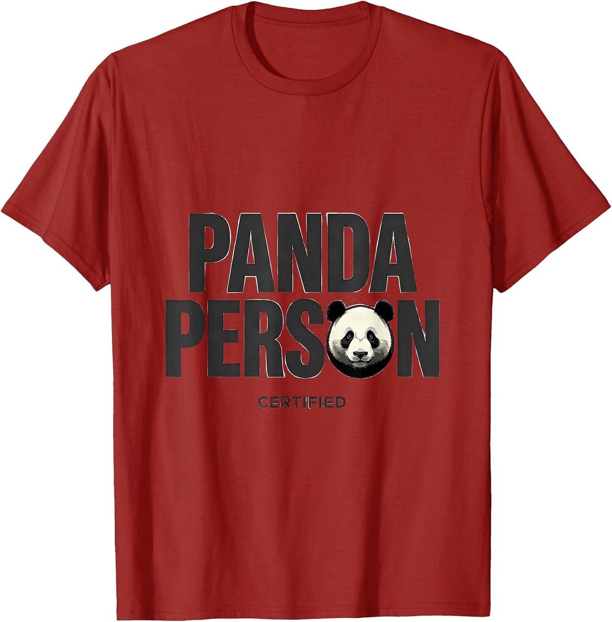 Panda Person Certified Funny Panda Bear Animal Lover Gift T-Shirt, Men, Cranberry Red, 3X-Large - As Pictured