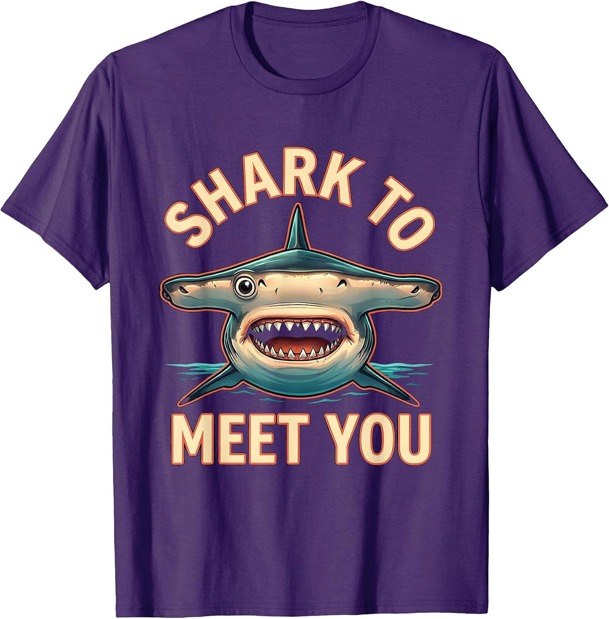 Shark To Meet You Funny Shark Lover Ocean Wildlife Humor T-Shirt - Purple