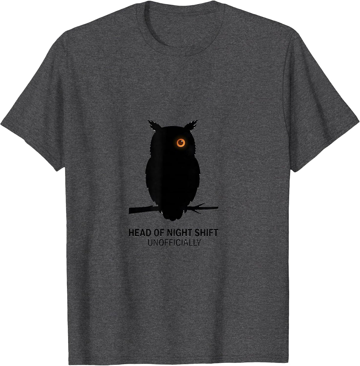 Head Of Night Shift, Unofficially Owl Lover Nature Vintage T-Shirt - Dark Heather Grey