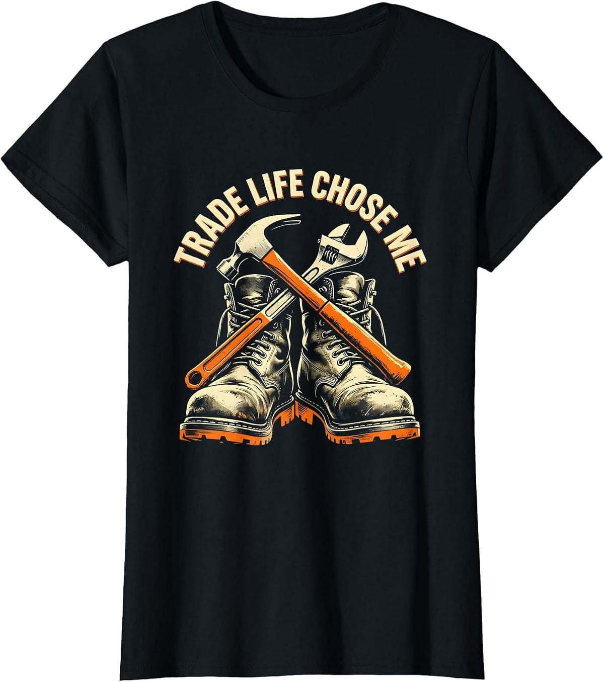 Women's Trade Life Chose Me Blue Collar Pride Design T-Shirt - Black