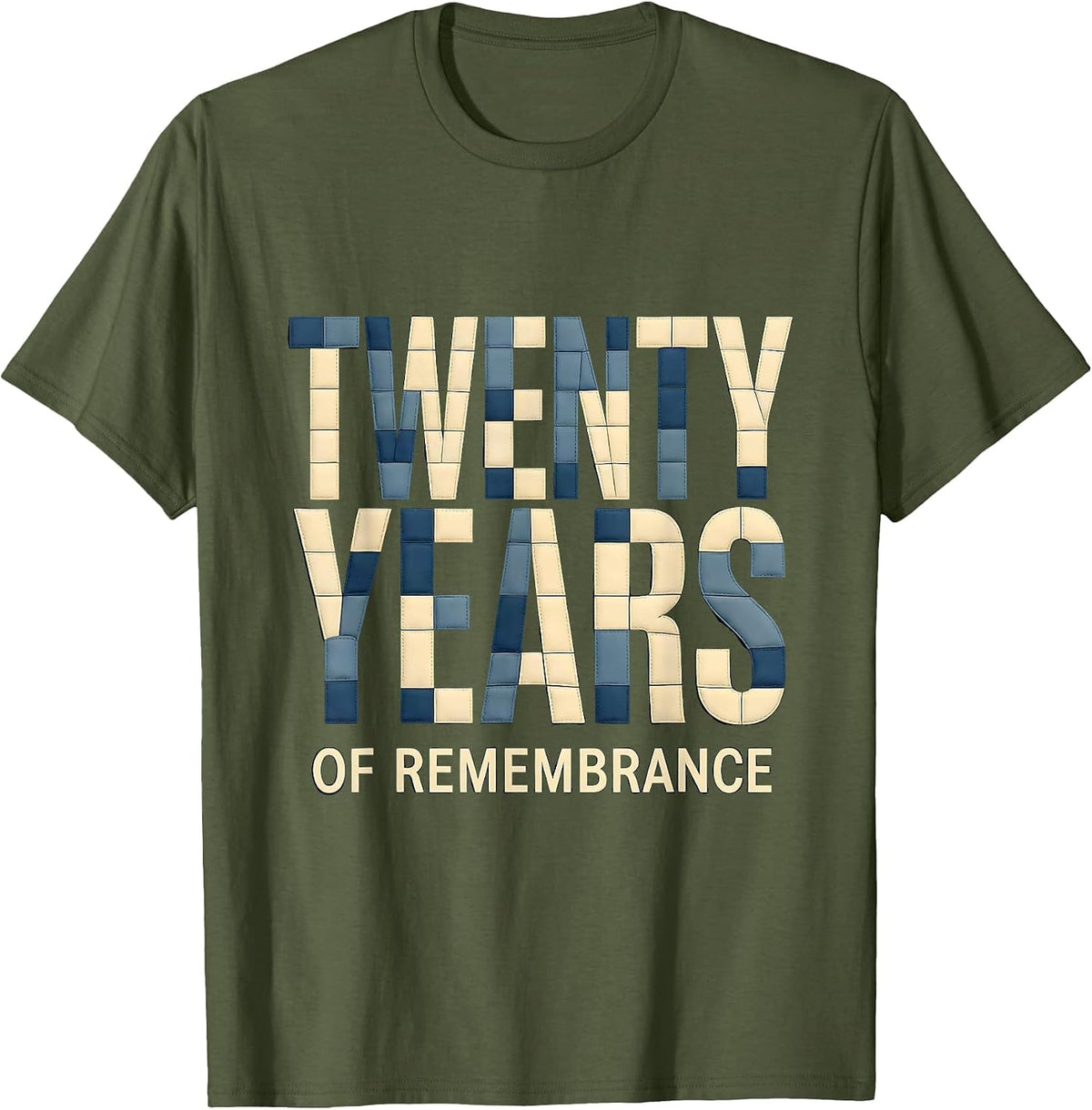 Twenty Years of Remembrance September 11 Memorial T-Shirt - Olive Green