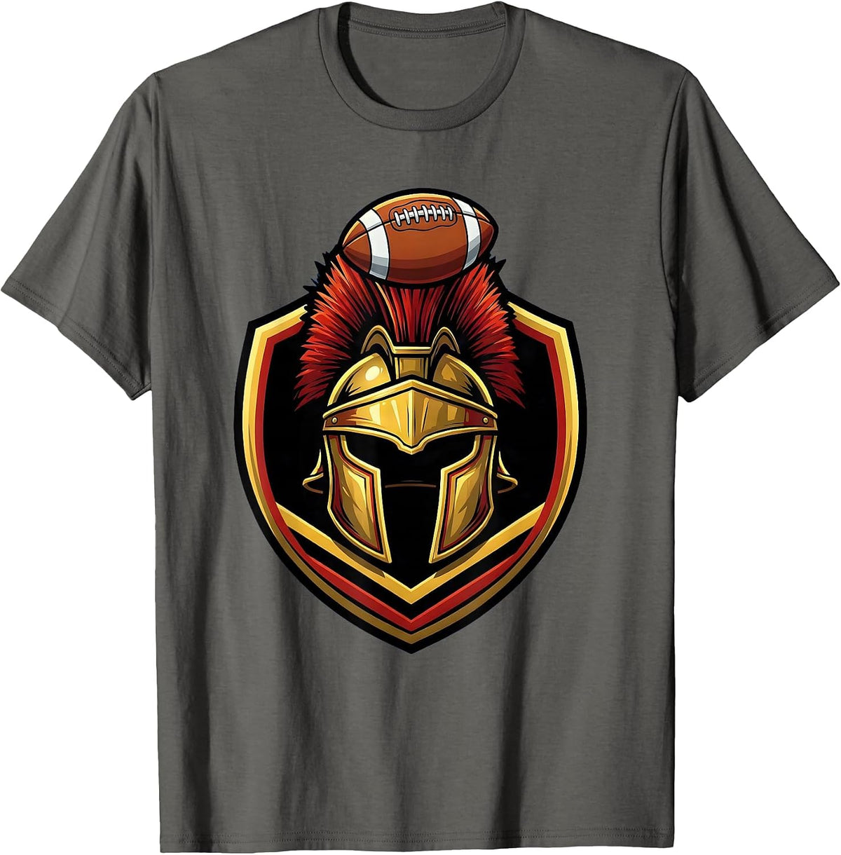 Men's Gladiator Rugby Helmet Crest Graphic T-Shirt - Asphalt Grey