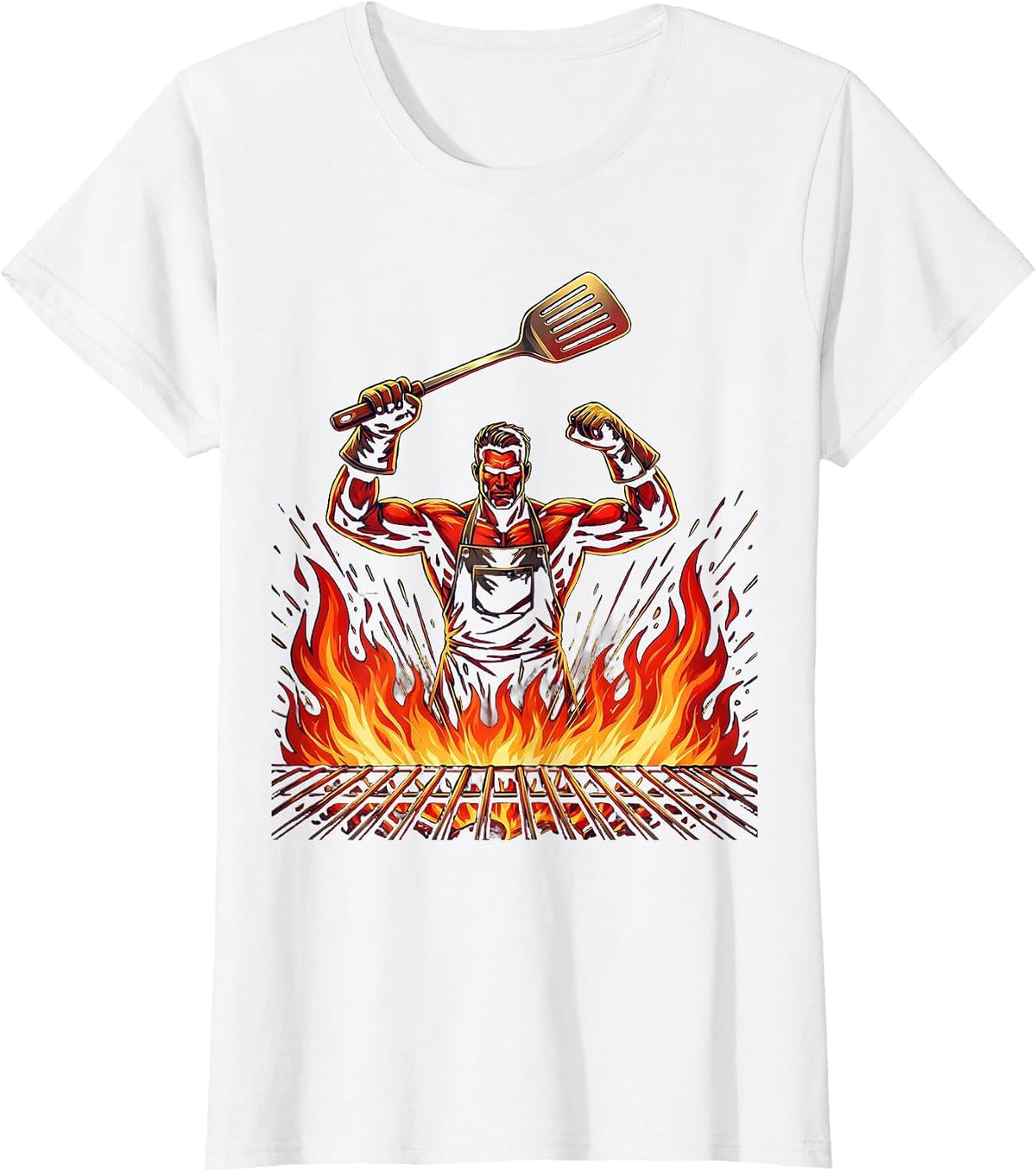 In-Law Life Labor Day BBQ Spatula Illustration T-Shirt - White