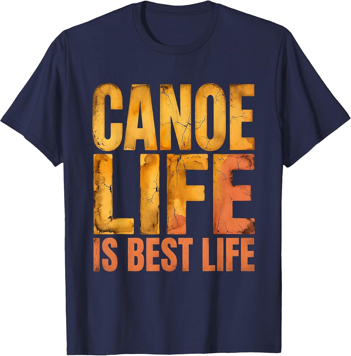 Canoe Life Is Best Life Canada Paddling Design T-Shirt - Navy Blue