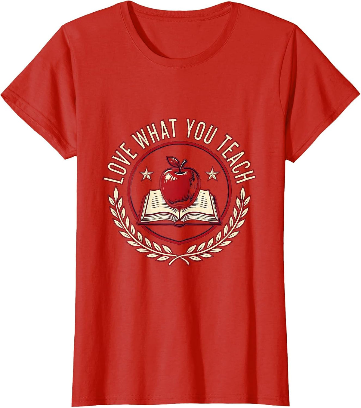Love What You Teach Elementary Teacher Design T-Shirt - Red