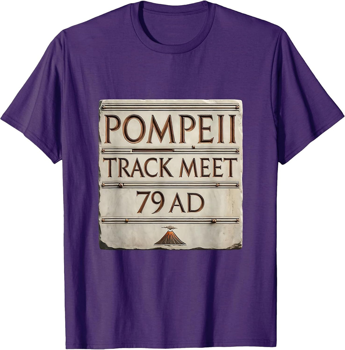 Men's Pompeii Track Meet 79 AD Funny History Volcano Humor T-Shirt - Purple