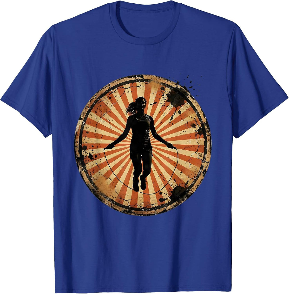 Jump Rope Sunburst Athleisure Summer Graphic T-Shirt - Royal Blue