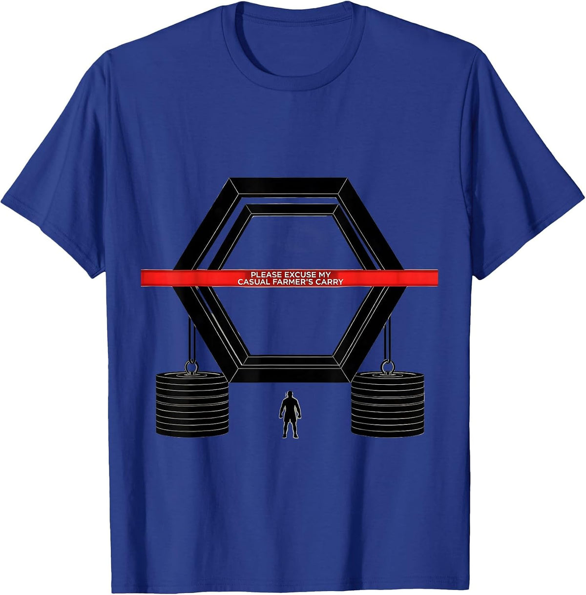 Men's Please Excuse My Casual Farmer's Carry Funny Gym Workout T-Shirt - Royal Blue