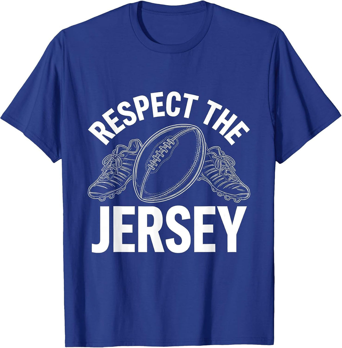 Respect the Jersey Rugby Fan Design T-Shirt - Royal Blue
