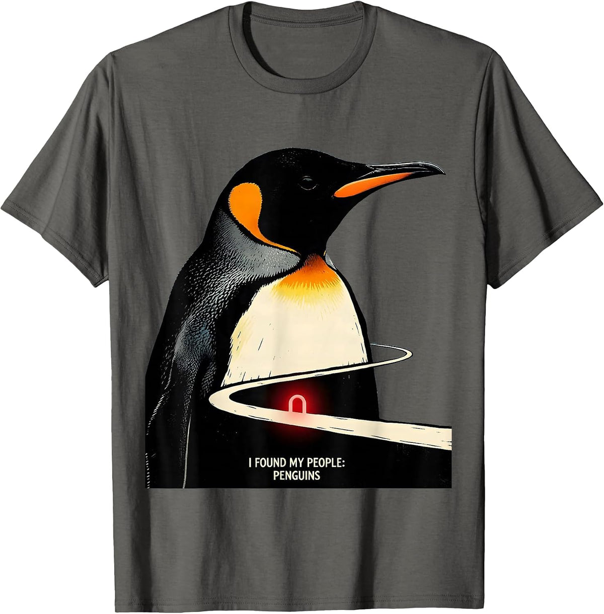 Men's I Found My People Penguins Funny Christmas Penguin Lover T-Shirt - Asphalt Grey