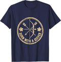 Born With a Quiver Archery Lover Design T-Shirt - Navy Blue