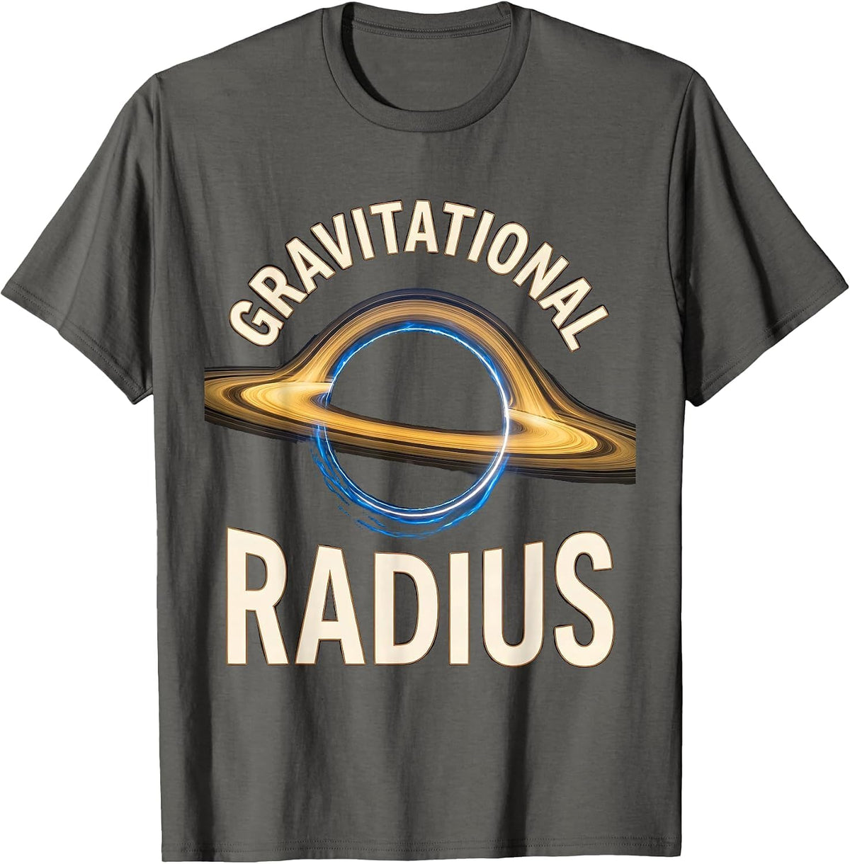 Men's Gravitational Radius Cosmic Black Hole Physics T-Shirt - Asphalt Grey