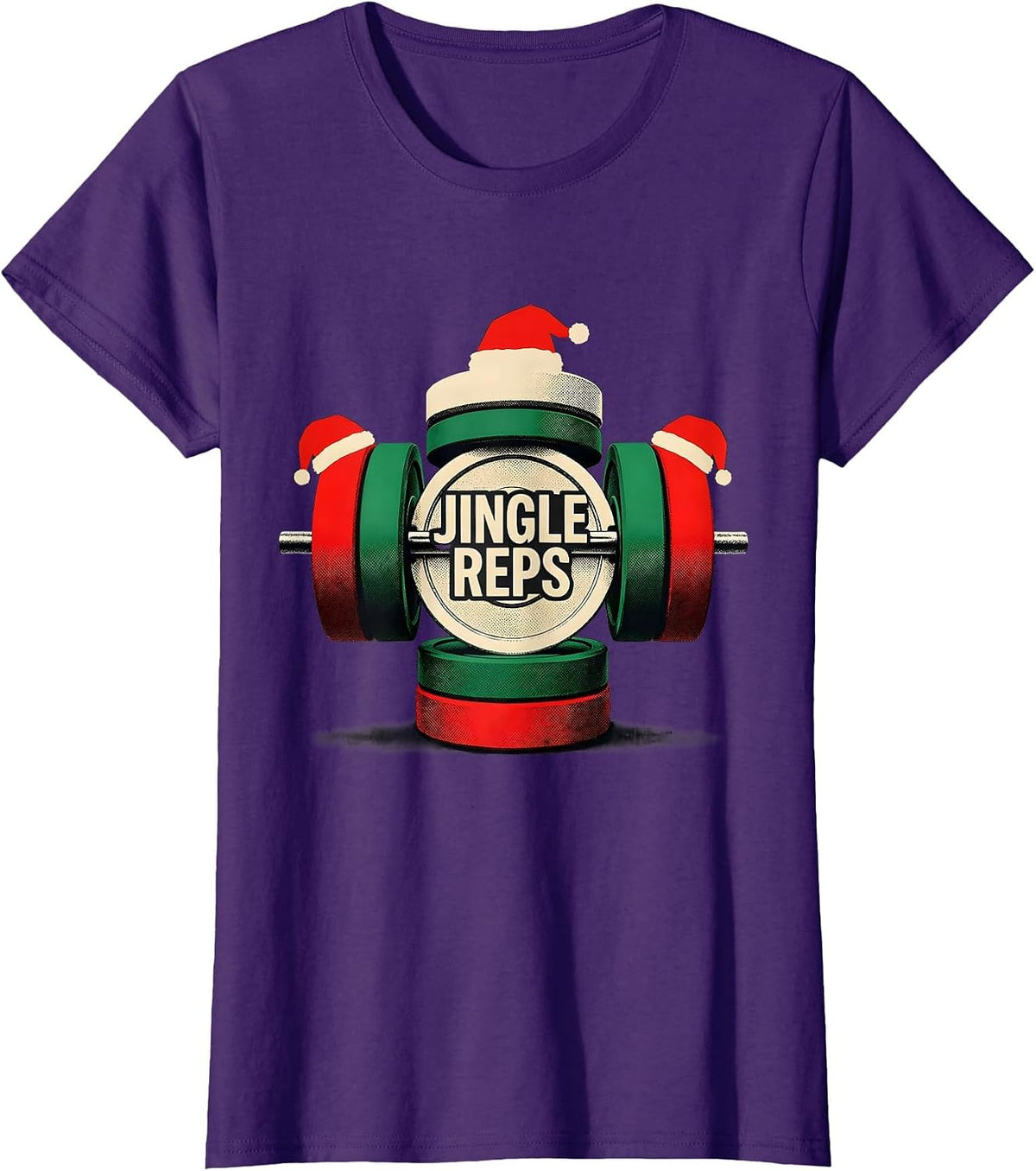 Women's Jingle Reps Funny Christmas Gym Weightlifting Fitness Gift T-Shirt - Purple