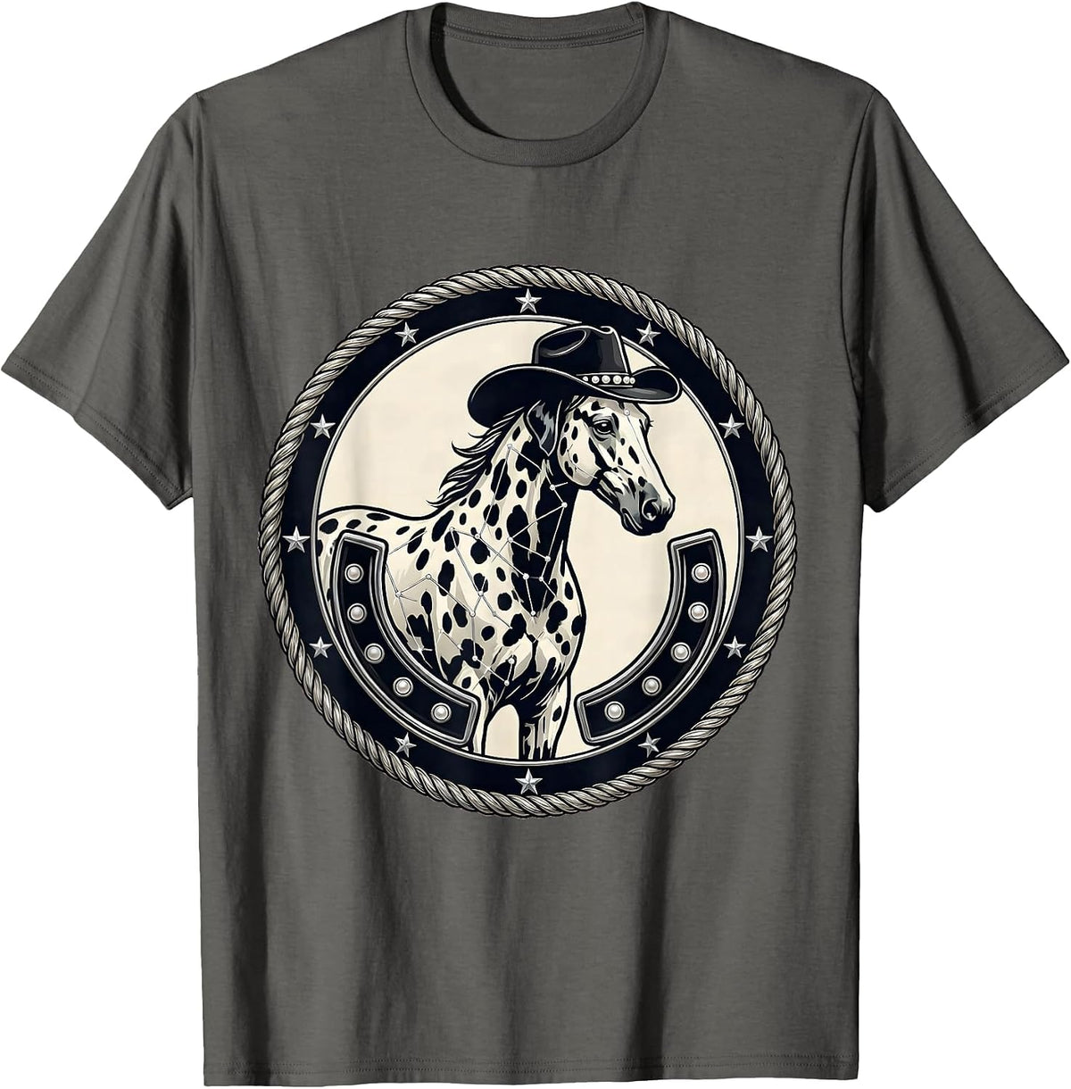 Dalmatian Spot Constellation Map Animal Print T-Shirt - Asphalt Grey