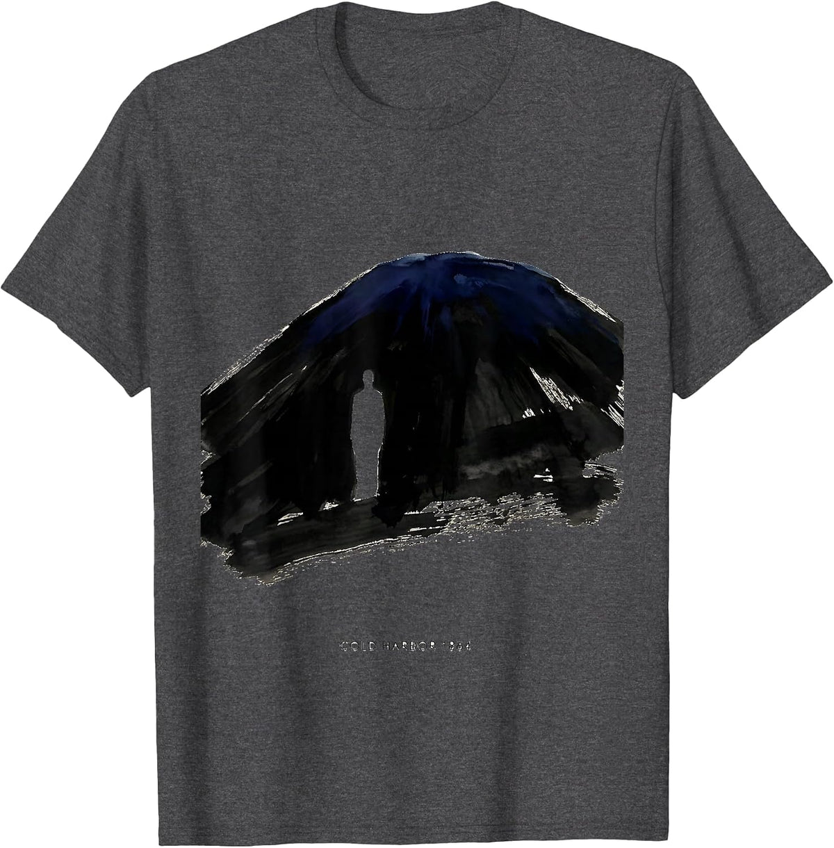 Men's Cold Harbor 1864 Ink Brush Civil War History Enthusiast T-Shirt - Dark Heather Grey