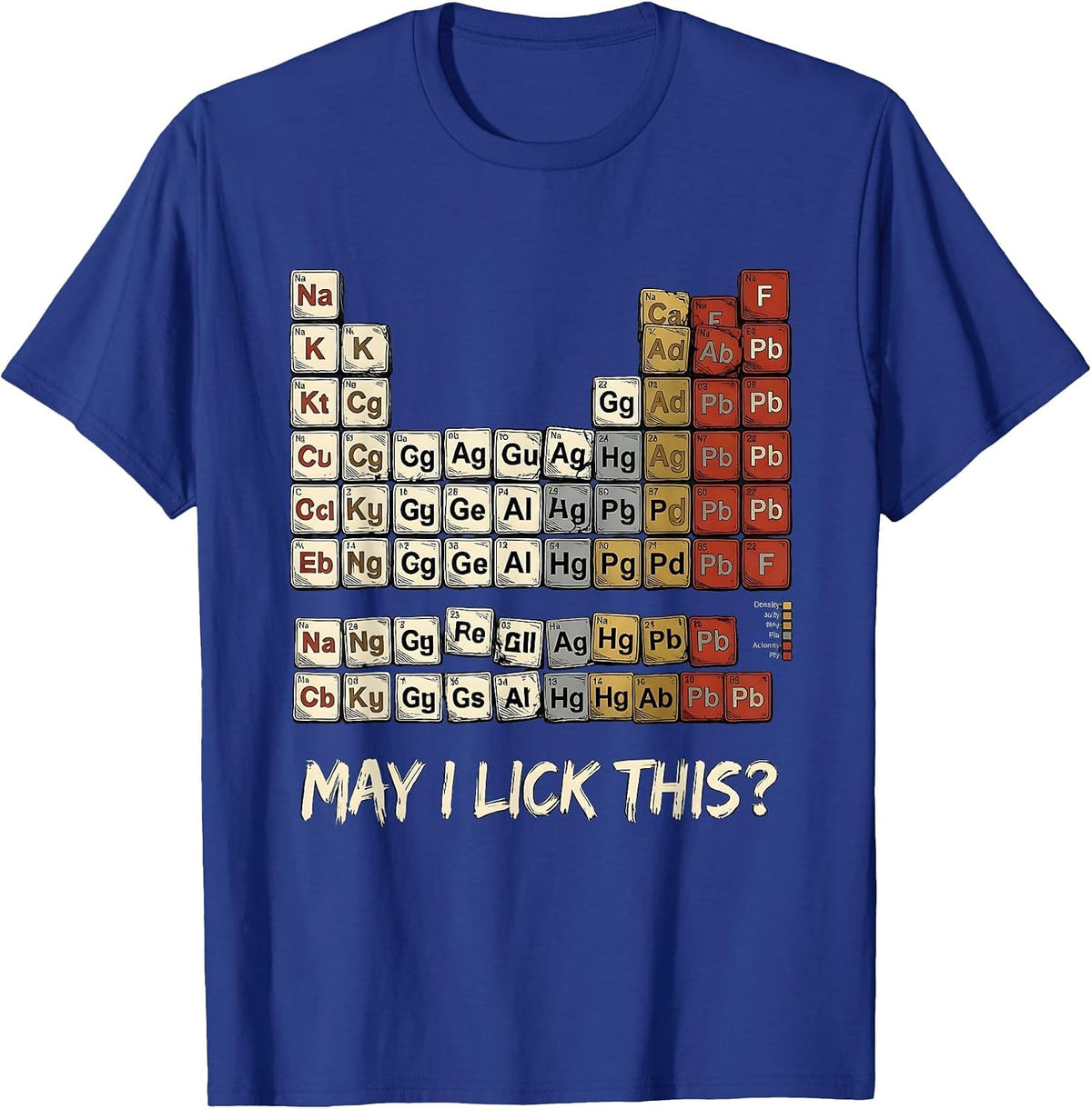 May I Lick This Funny Periodic Table Chemistry Teacher Humor T-Shirt - Royal Blue