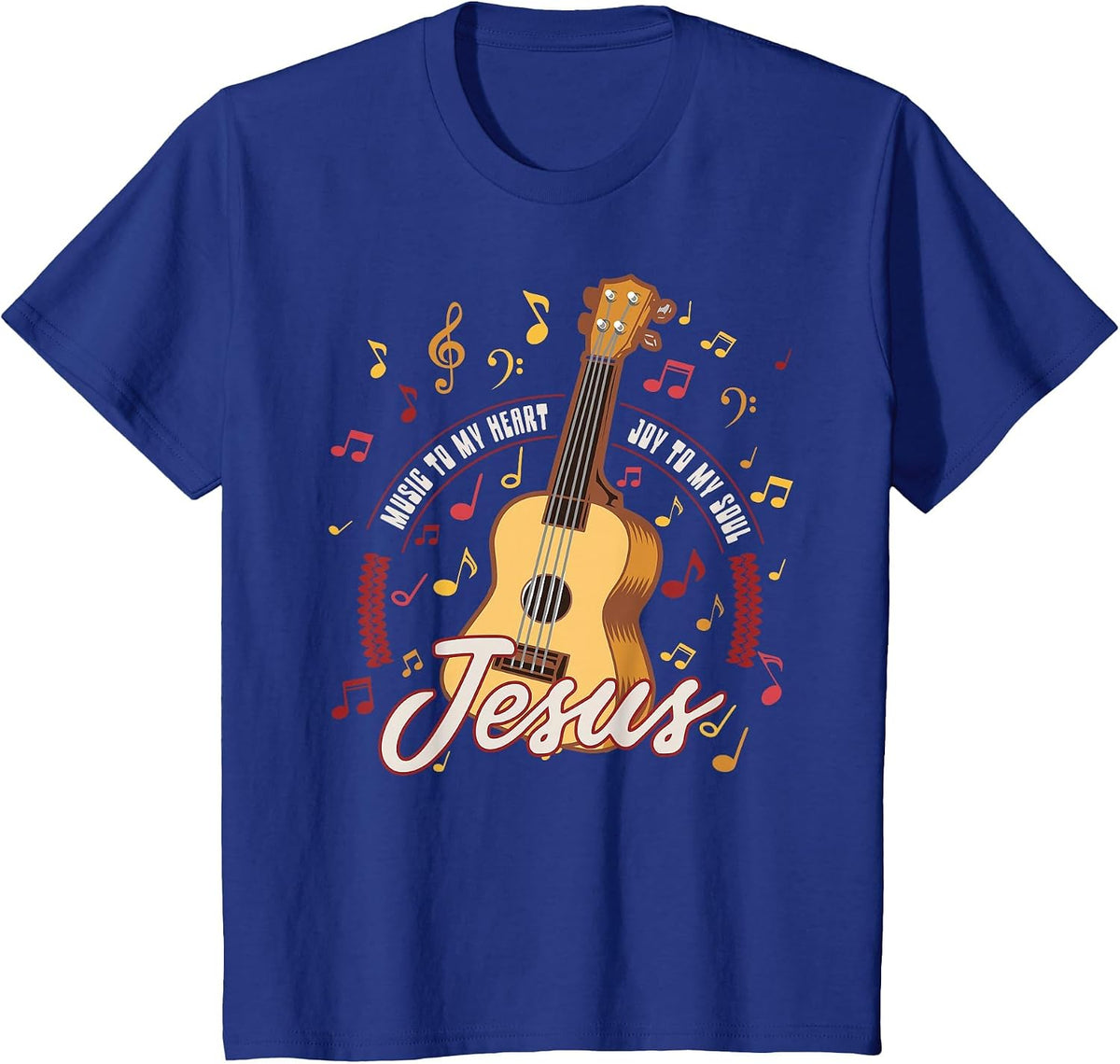 Jesus is The Music of My Heart Guitar Christian T-Shirt - Royal Blue