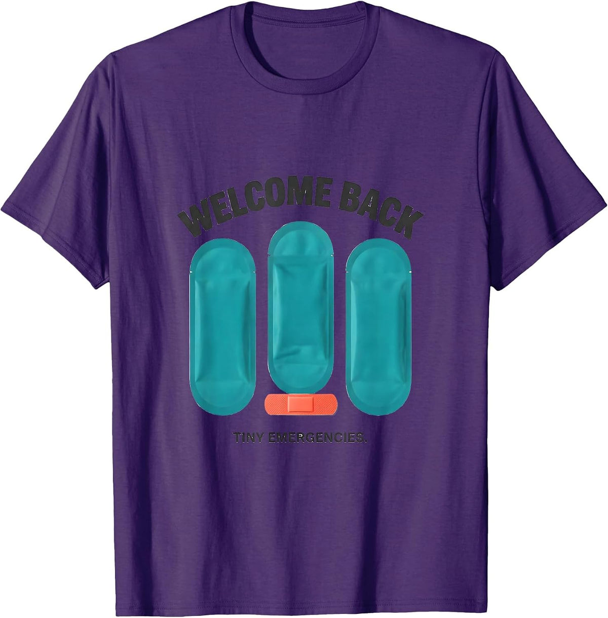 Men's Welcome Back Tiny Emergencies Cute School Nurse Ice Pack T-Shirt - Purple