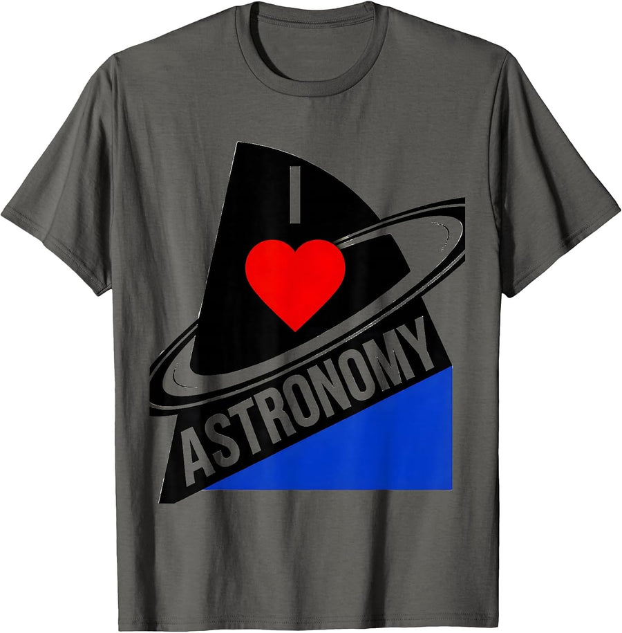 I Love Astronomy Constructivist Poster Science Lover Gift T-Shirt - Asphalt Grey