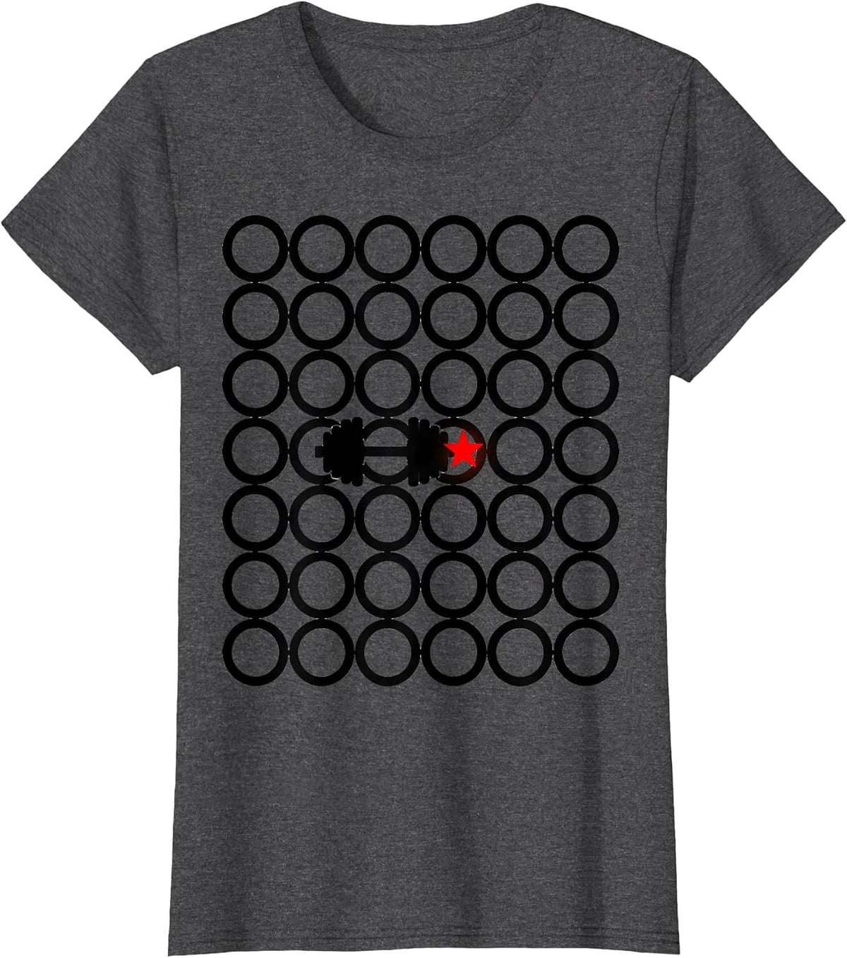 Women's Loaded Ring Grid Funny Gym Workout Christmas Novelty T-Shirt - Dark Heather Grey