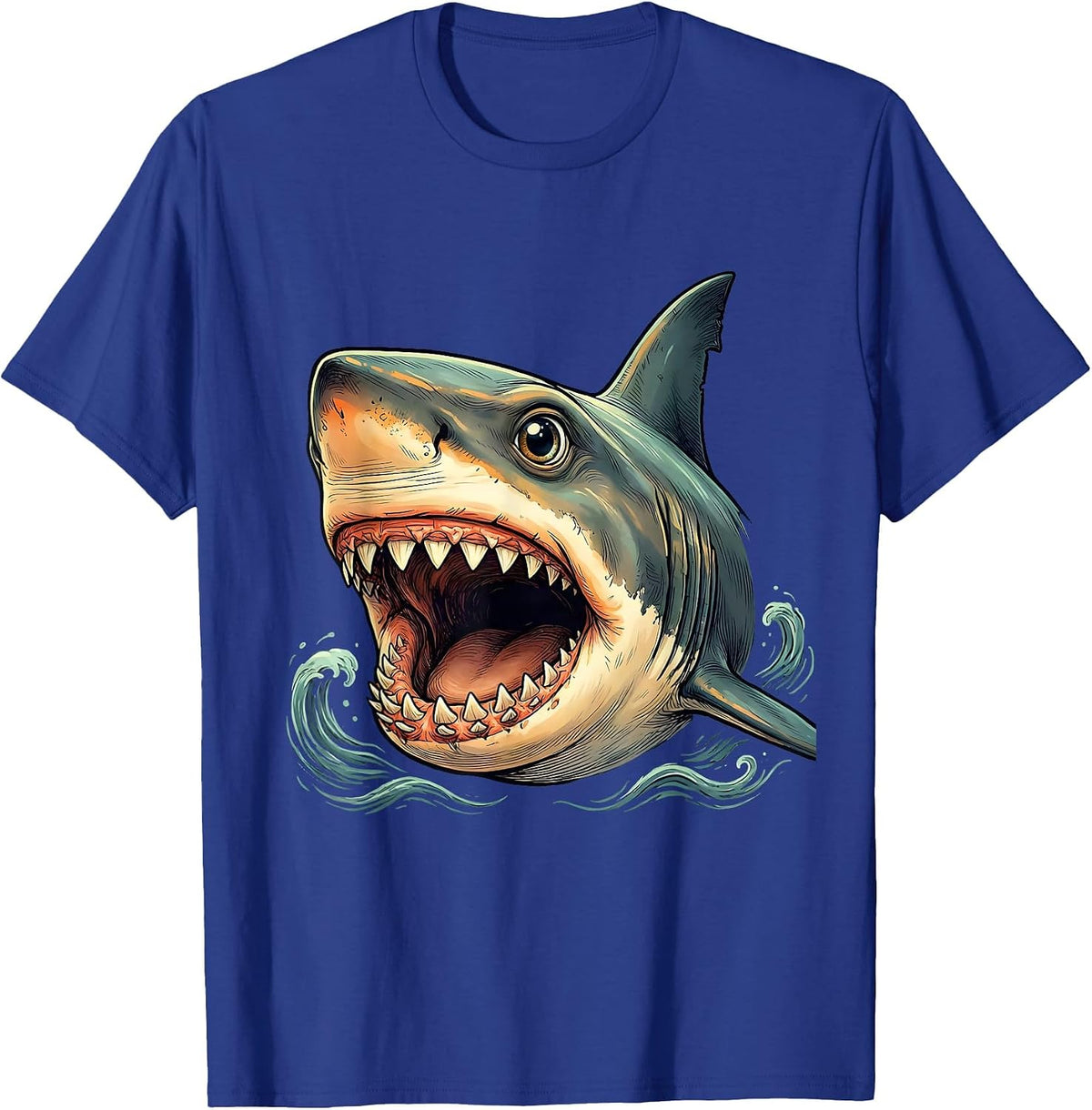 Shark Jaw Playful Halloween Costume Novelty Gift T-Shirt - Royal Blue