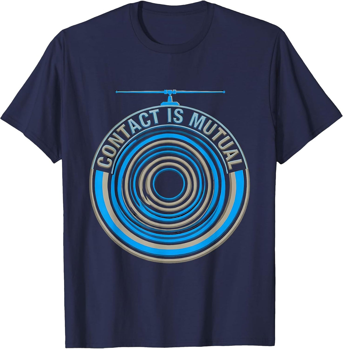 Contact Is Mutual Funny Ham Radio Operator Humor T-Shirt - Navy Blue