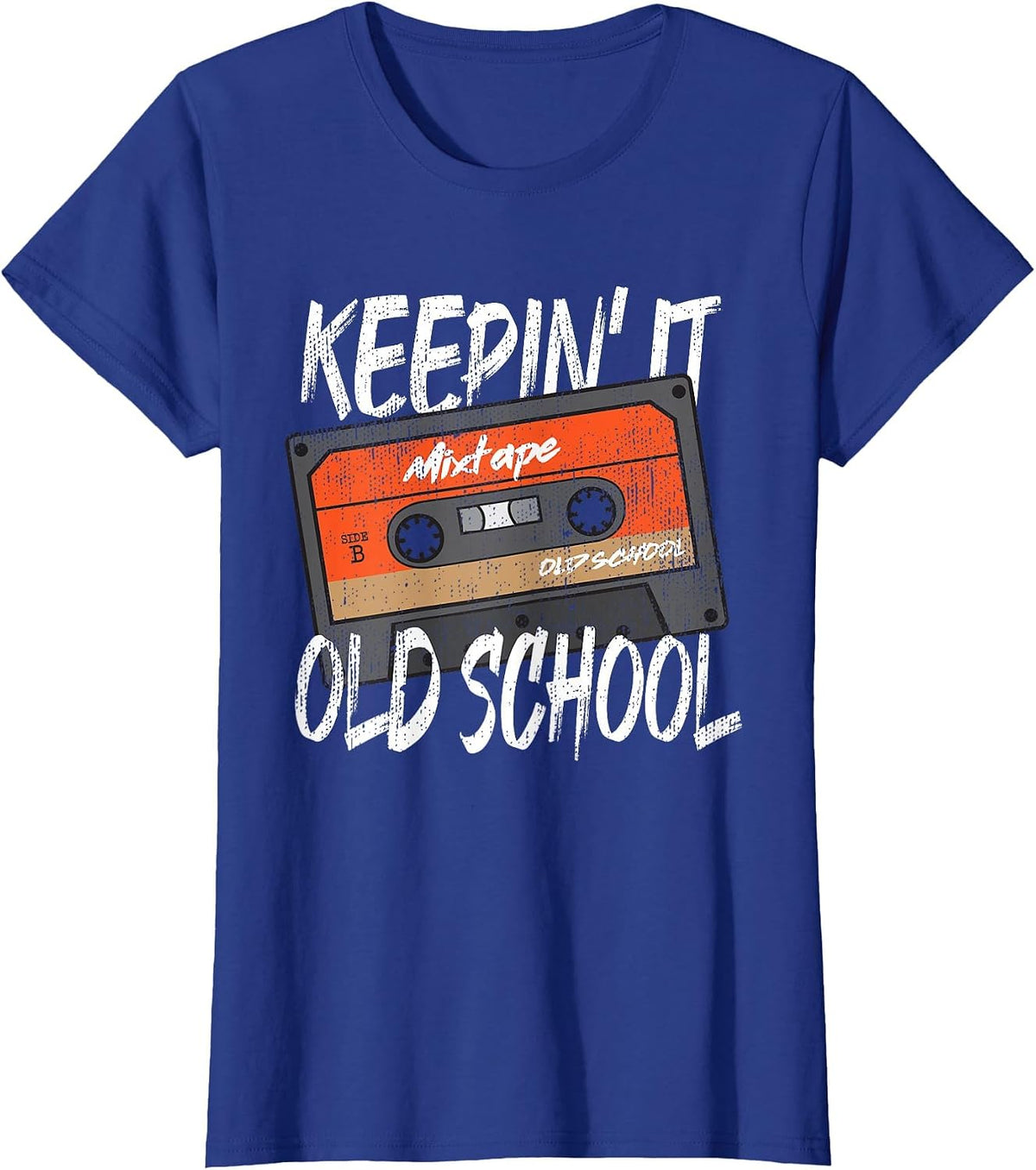 Old School Hip Hop 80s 90s Vintage Mixtape Cassette Tape T-Shirt - Royal Blue
