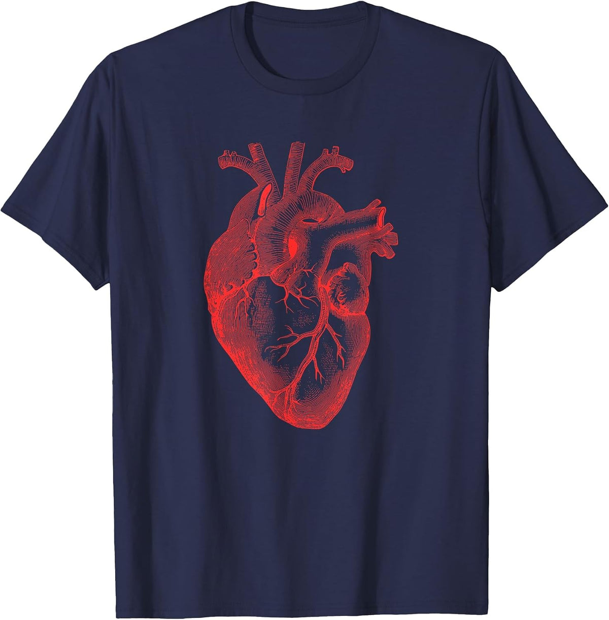 Anatomical Heart Spreading Love Valentine T-Shirt - Navy Blue