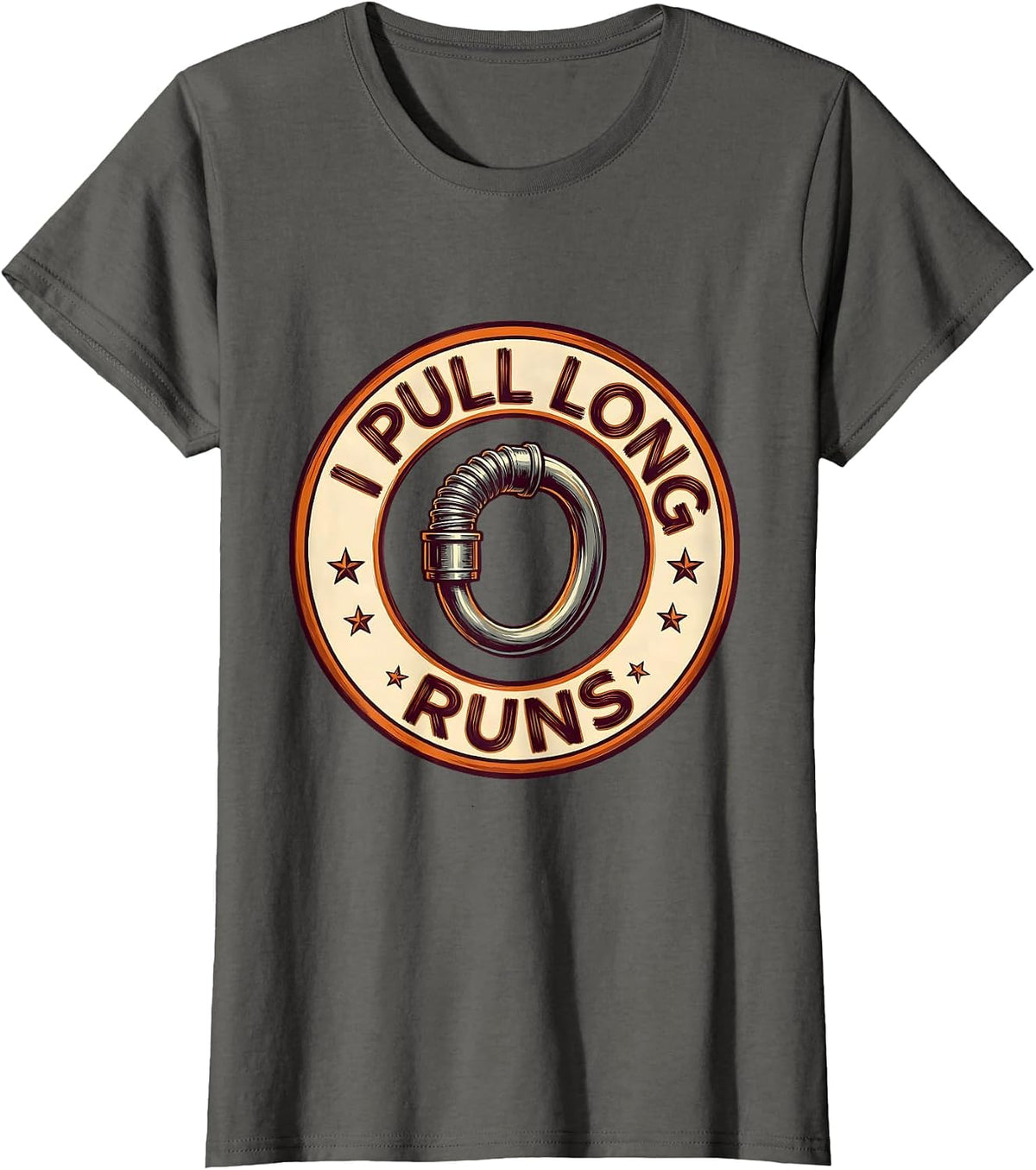 Women's I Pull Long Runs Funny Electrician Engineer Sarcastic Gift T-Shirt - Asphalt Grey