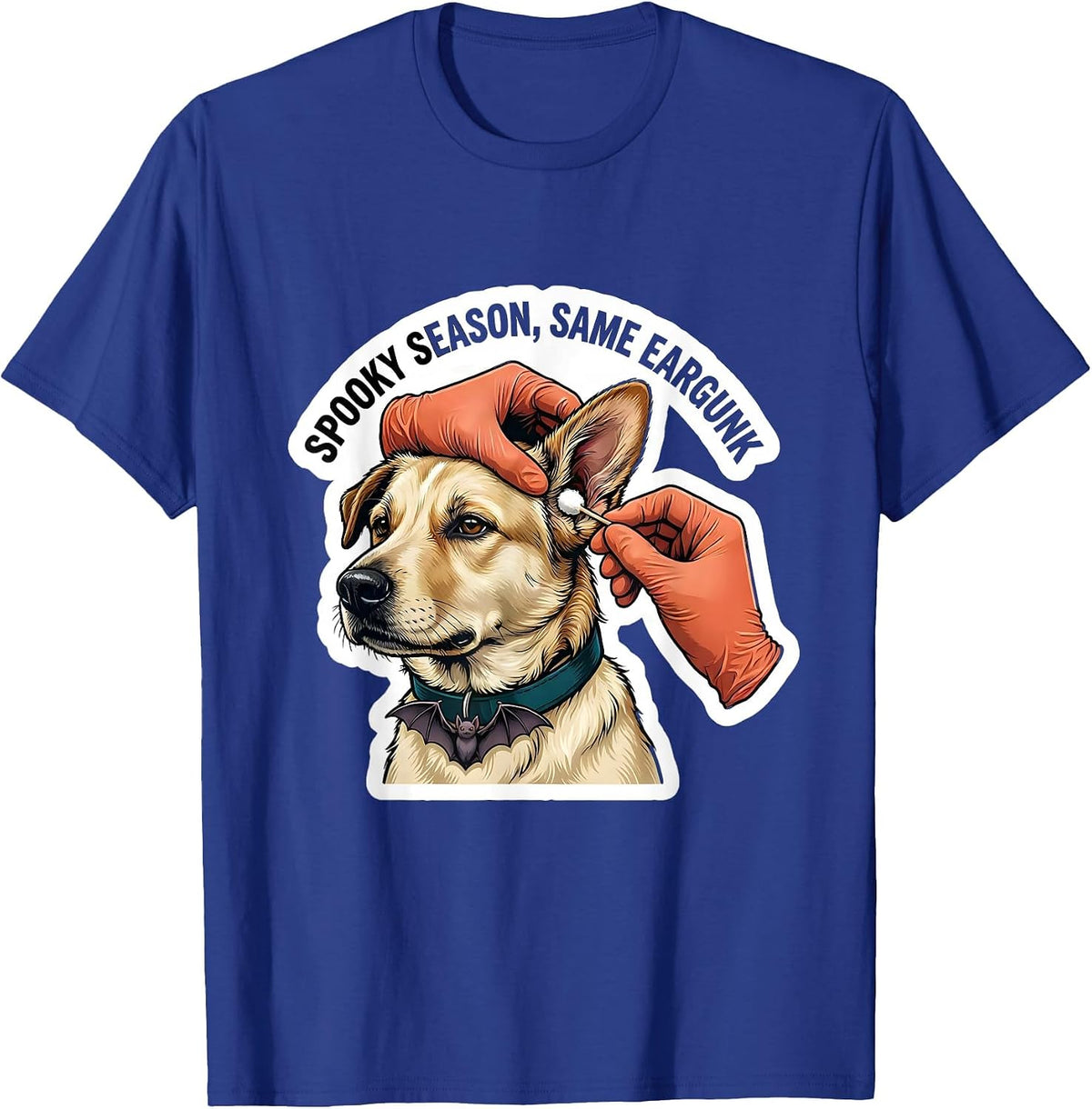 Men's Spooky Season Same Ear Gunk Funny Vet Tech Veterinary T-Shirt - Royal Blue