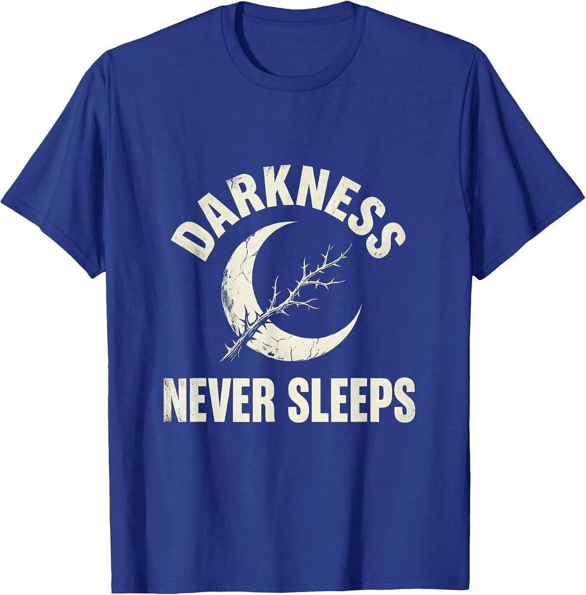 Darkness Never Sleeps Gothic Men's Design T-Shirt - Royal Blue